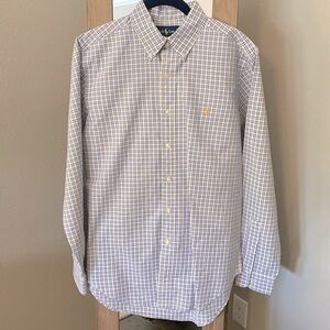 Men’s Polo Ralph Lauren Classic Fit Checked Button Down Shirt, Size M